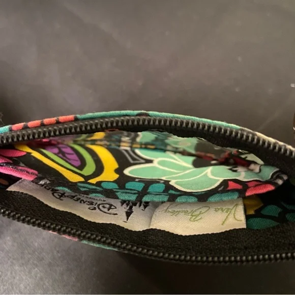 Vera Bradley Disney Parks Magical Bloom zip ID wallet with key ring. ID window. - Picture 7 of 10